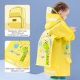thumbnail image 3 of Chubasqueros (M) de 1 a 8 años para niños y niñas, poncho de lluvia ligero, chaquetas de lluvia, ropa impermeable reutilizable de dibujos animados lindos JM, 3 of 5