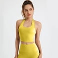 thumbnail image 4 of uvwlwu Women's Back Cutout Sports Bra Halter Neck Twisted Cropped Yoga & Workout Tank Top,L, 4 of 6