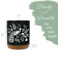 thumbnail image 2 of Elanze Designs 8 inch Floral Peacock Ceramic Kitchen Utensil Holder Black and White Crock with Cork Base Large Cooking Utensil Organizer for Countertop, 2 of 3
