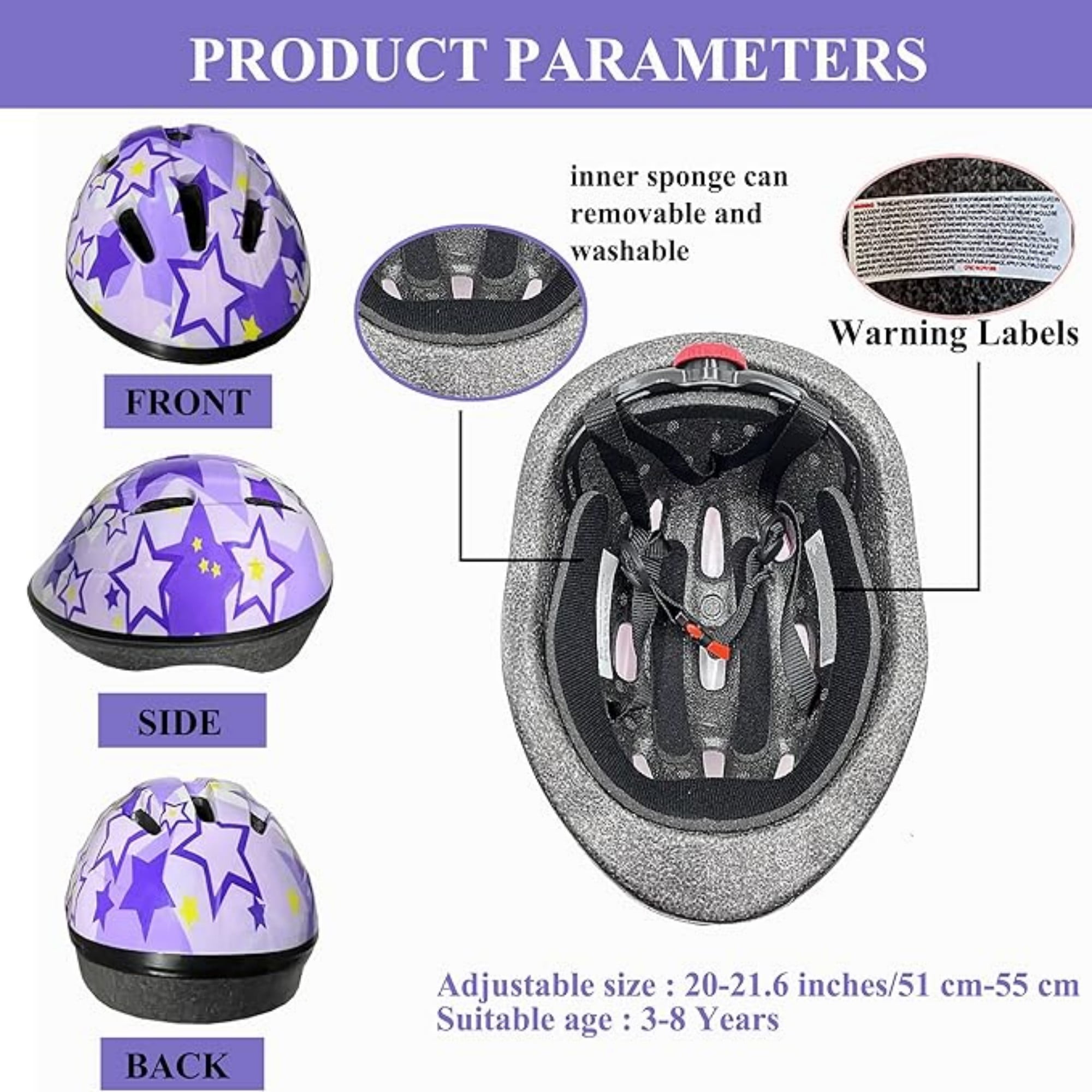 Kids Bike Scooter Skateboard Helmet Multi-Sport Helmet for Kids Boys Girls