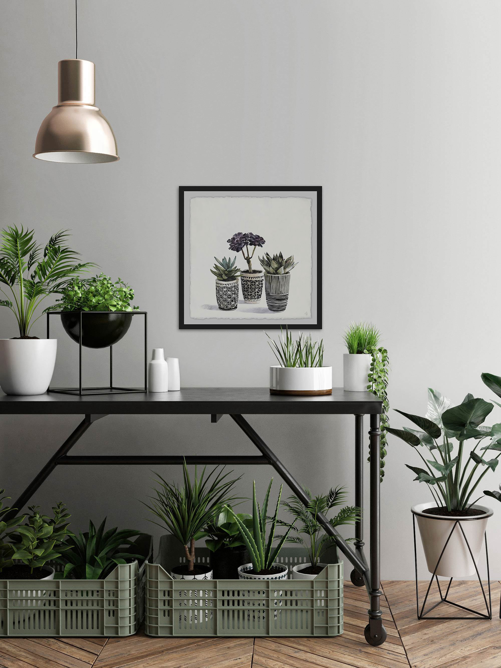 Three Pots II Framed Painting Print