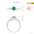 thumbnail image 6 of ANGARA Natural Classic Round Emerald Solitaire Bypass Engagement Ring in 14K White Gold for Women (Size-5mm) | May Birthstone, Birthday, Anniversary, Jewelry Gift for Women | Natural Emerald Ring, 6 of 10