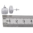 thumbnail image 4 of Diamond 3D Cube Studs Mens 10K White Gold Round Pave Square Earrings 1.25 CT., 4 of 5