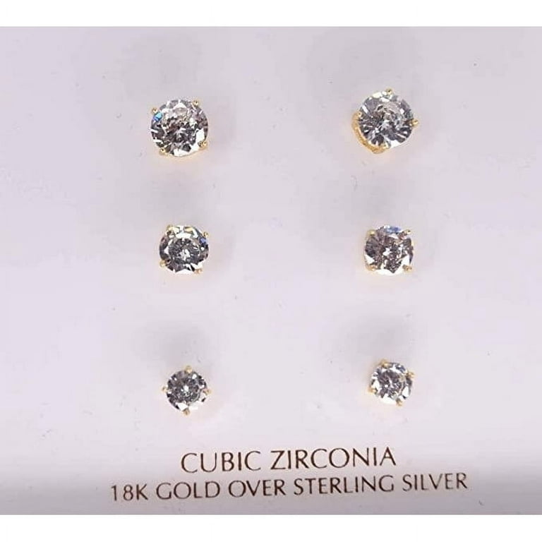 Giani Bernini Cubic Zirconia Heart Stud Earrings in Sterling Silver,  Created for Macy's (Also available in 18k gold-plated sterling silver)
