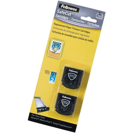 Rotary Trimmer Blade - Fellowes SafeCut Rotary Trimmer Blades - 2Pk Straight, Black, 2 / Pack (Quantity)