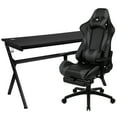 thumbnail image 2 of Flash Furniture Gaming Desk and Gray Footrest Reclining Gaming Chair Set - Cup Holder/Headphone Hook/Removable Mouse Pad Top/Wire Management, 2 of 14