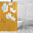 thumbnail image 2 of Yayeee Shower Curtain with Hooks 72"x72" Waterproof Fabric Bathroom Hanging Decor, White Flowers, 2 of 5