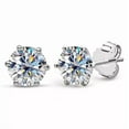 thumbnail image 3 of "GRA Certified D Color VVS1 Moissanite Solitaire Stud Earrings | 1CT-4CT | Push Back", 3 of 4