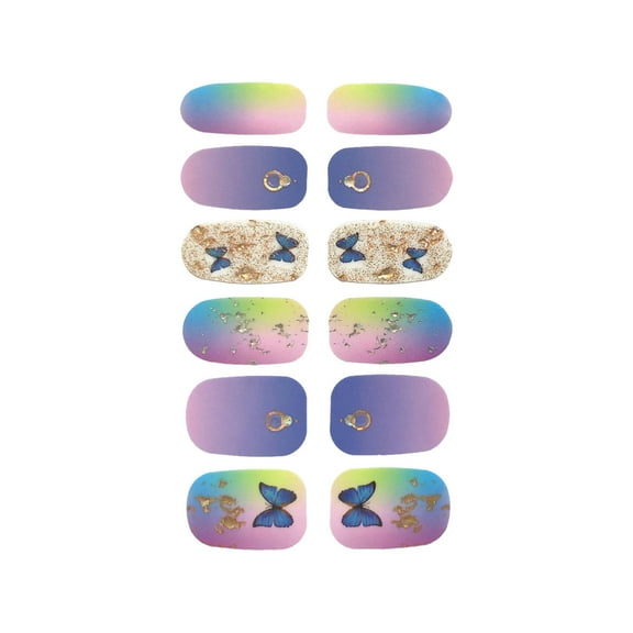 pengxiang Clearance Nails Kit Acrylic Set,Toe Nail Stickers Full Nail Wraps Self Polish Stickers Flowers Star Glitter Nail Strips Decal Stickers For Women Kits With Nail File