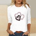 thumbnail image 2 of ZHYou Womens T-Shirts Valentine's Day Loose Fit 3/4 Sleeve Valentine's Day Printed V-Neck Casual Soft Spring Summer Shirts,White,M, 2 of 4