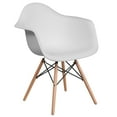 thumbnail image 2 of Flash Furniture Alonza Series White Plastic Chair with Wooden Legs, 2 of 12