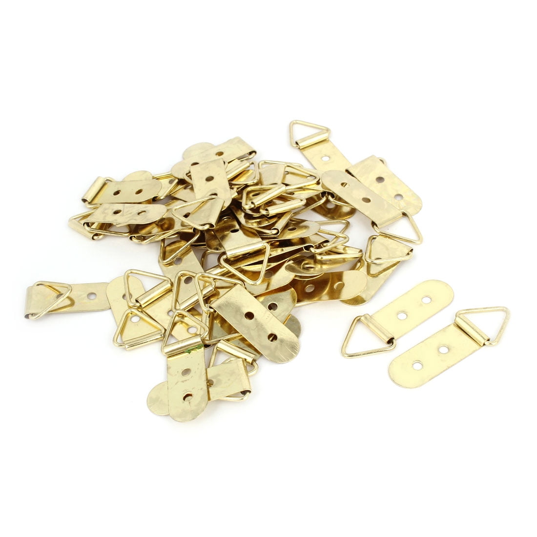 50Pcs Metal Double Hole Triangle D Rings Picture Frames Hanging Hanger