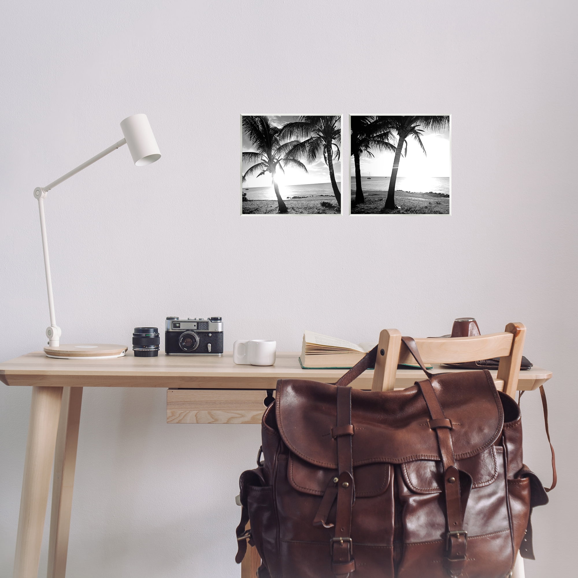 Stupell Industries Tropical Palm Sunset Landscape & Nature Photography Unframed Art Print Wall Art, 12 x 12, Set of 2