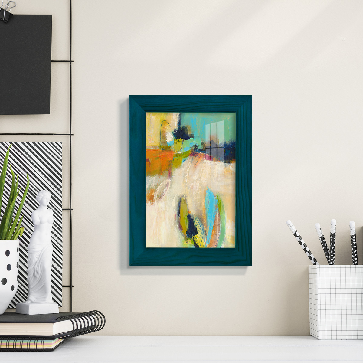 It All Adds Up - Framed Print w/glass - Ocean Blue