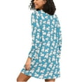 thumbnail image 2 of joogoo Cartoon Dogs Blue Women's Long Sleeve Nightgown Sleepwear L, 2 of 8