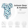 thumbnail image 4 of Saiise Grenouillère à Manches Courtes pour Femme à Motif de Requin Mignon, Pyjama à Col Rond, Justaucorps Extensible avec Fermeture à Boutons-Pression - X-Grand, 4 of 7