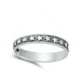thumbnail image 4 of Oxidized Relief Stars Ring .925 Sterling Silver Band Jewelry Female Male Unisex Size 12, 4 of 4