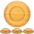 thumbnail image 1 of PTOOTP 4 Pcs Piano Protector Wooden Round Mat Floor Protection Music Room, 1 of 7