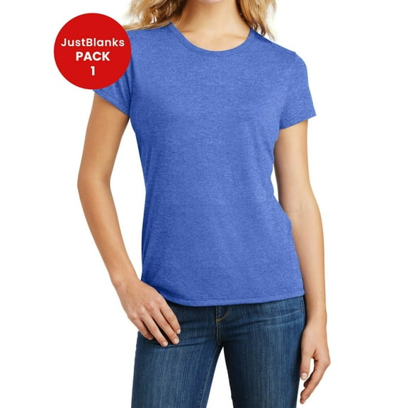 JustBlanks Ladies Perfect Tri Shoulder to shoulder taping Crew T Shirt