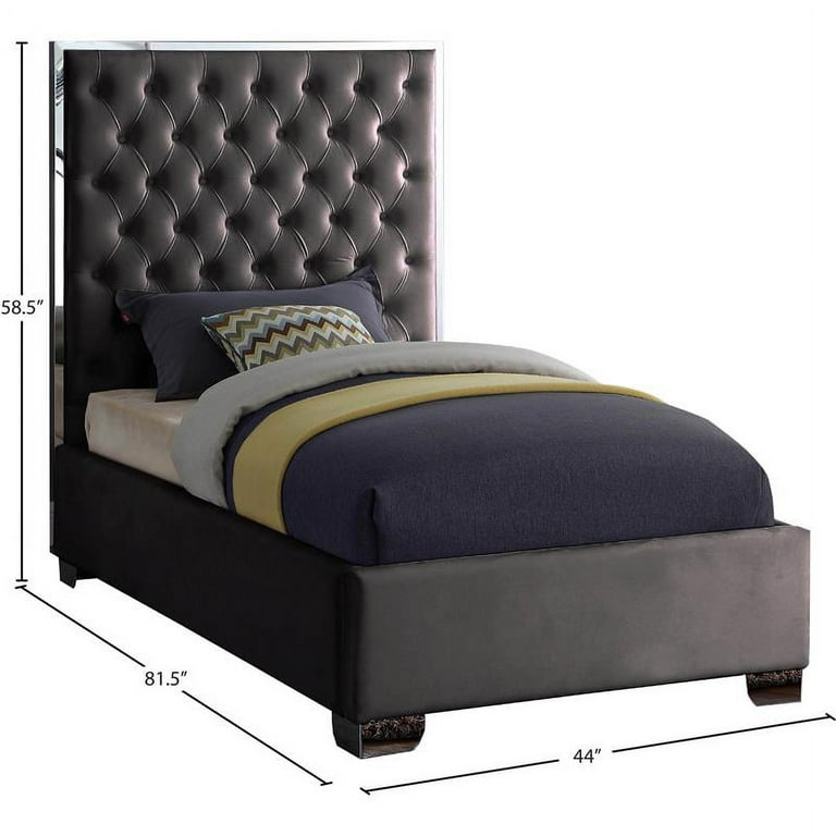 Meridian Furniture Lexi Velvet Twin Bed Meridian Furniture Lexi Velvet Twin Bed