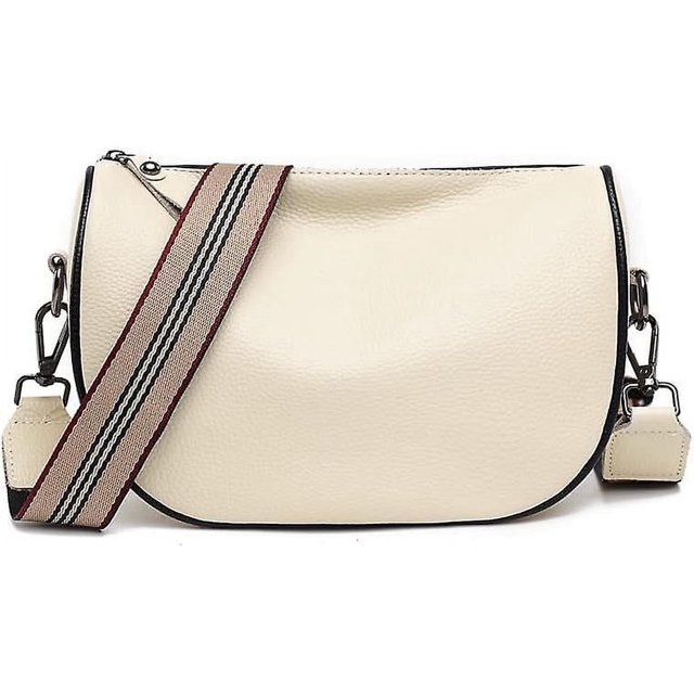 Bolsos bandolera de cuero para mujer Bolso con cinturón para mujer Bolso bandolera de cuero genuino para mujer Bolso de pecho para mujer negro Bolso pequeño Bolso bandolera para mujer, blanco.