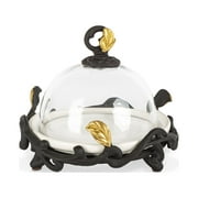 Gold Leaf Tidbit or Butter Dish with Dome - GG Collection