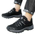 thumbnail image 3 of Mens Shoes,All Season Mens Fashion Sports Hiking Footwear Round Toe Lace Up Flat Non Comfortable Walking Shoe,Shoes for Men,Black,8.5, 3 of 9