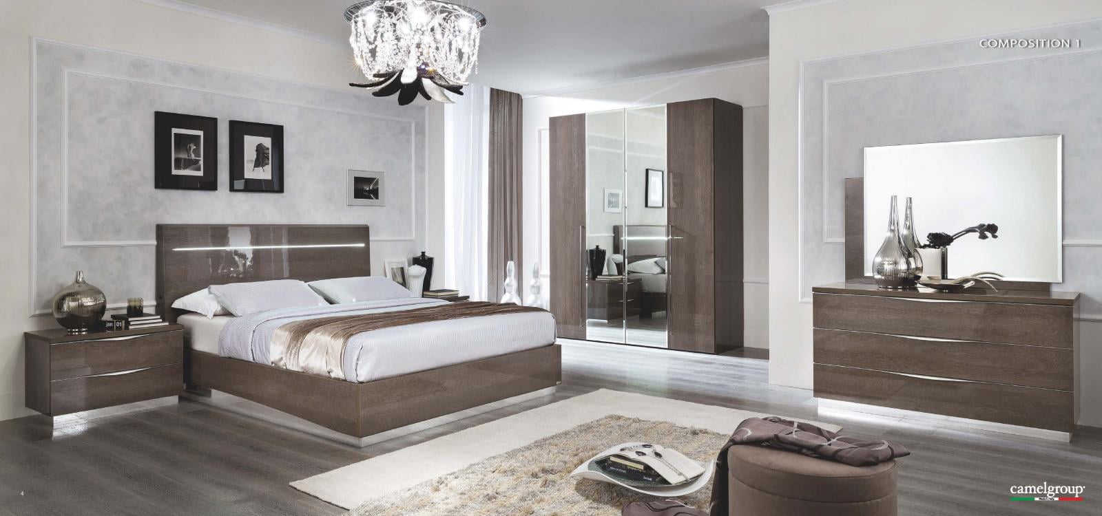 Esf Platinum Legno Silver Birch King Size Bed W Led Light Headb D Esf Platinum Legno Silver Birch King Size Bed W Led Light Headb D Made In Italy