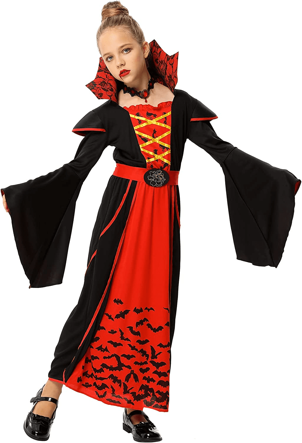  Vampire Costume, Halloween Masquerade Party, Women's, Cosplay  Role Play, Stage Prop (M) : Toys & Games