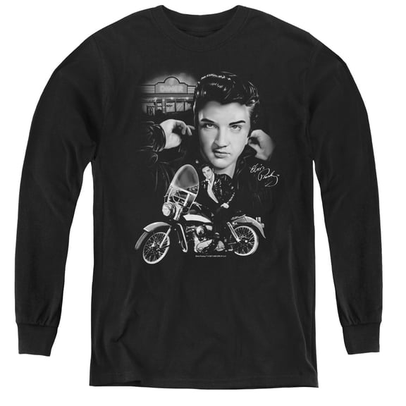 Elvis Presley The King Rides Again Youth Long Sleeve T-Shirt Black