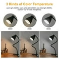 thumbnail image 6 of Clip-On USB Book Light with 3 Color Modes, Book Lights for Reading at Night, Adjustable Brightness, 360° Flexible Gooseneck, Black, 6 of 8