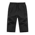 thumbnail image 7 of Tbopshirt Mens Capri Pants Plus Size Dry 3/4 Length Shorts Elastic Waist Zipper Pocket Hiking Pants for Outdoor Workout Casual Wear,L-4XL, 7 of 7