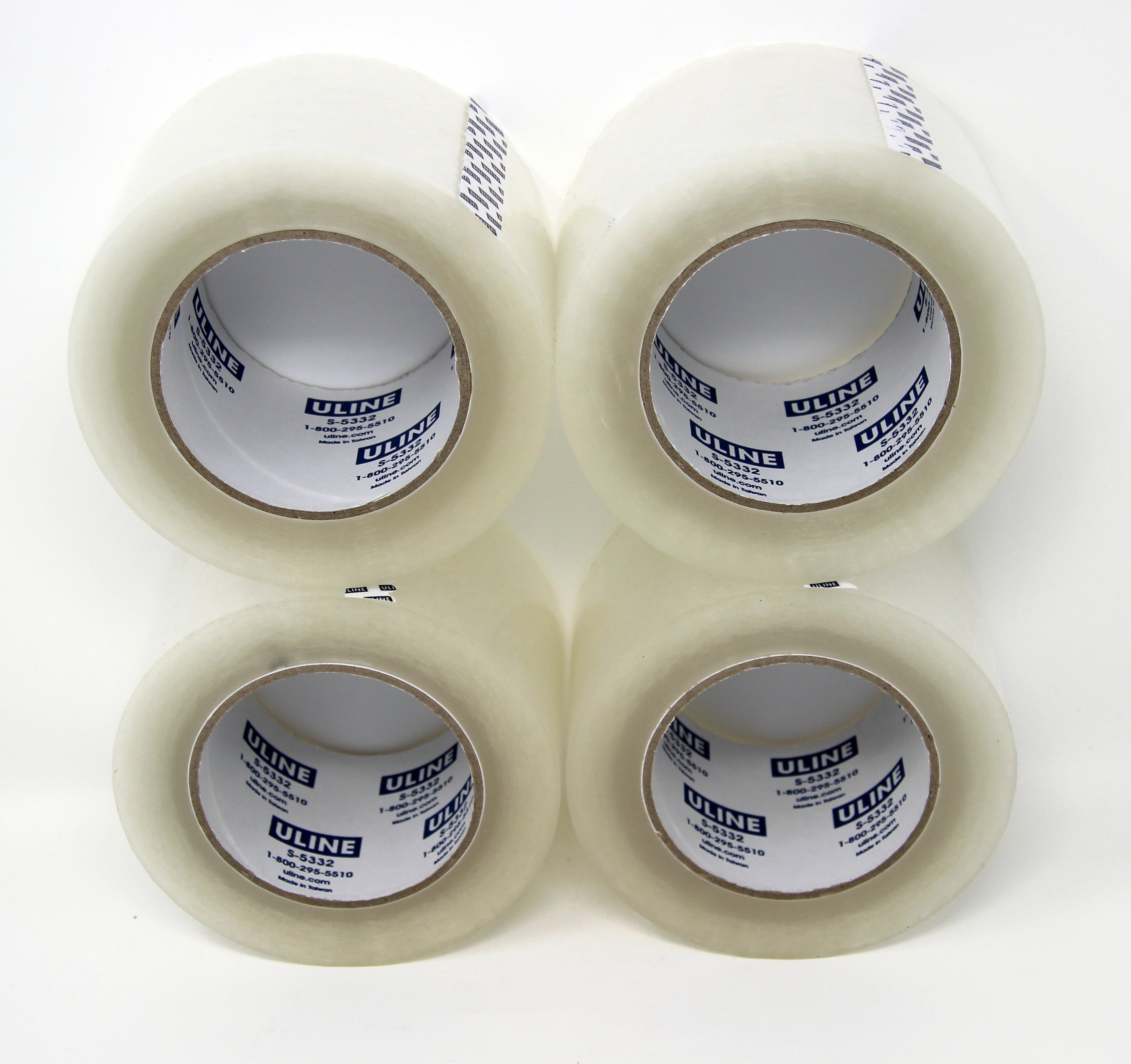 Uline S-5332 Clear Box Carton Sealing Packaging Packing Tape 2.6 MIL 3" x 110yd (Pack of 4)