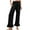 `Black, variant on BXINGOHAI Womens Wide Leg Pants Drawstring Elastic High Waisted Ruffle Hem Palazzo Pants with Pockets Orange L