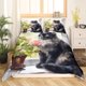 thumbnail image 2 of Juego de Cama para Niñas Niños Kawaii Negro Gato Funda Nórdica, Negro Animal Print, 2 of 5
