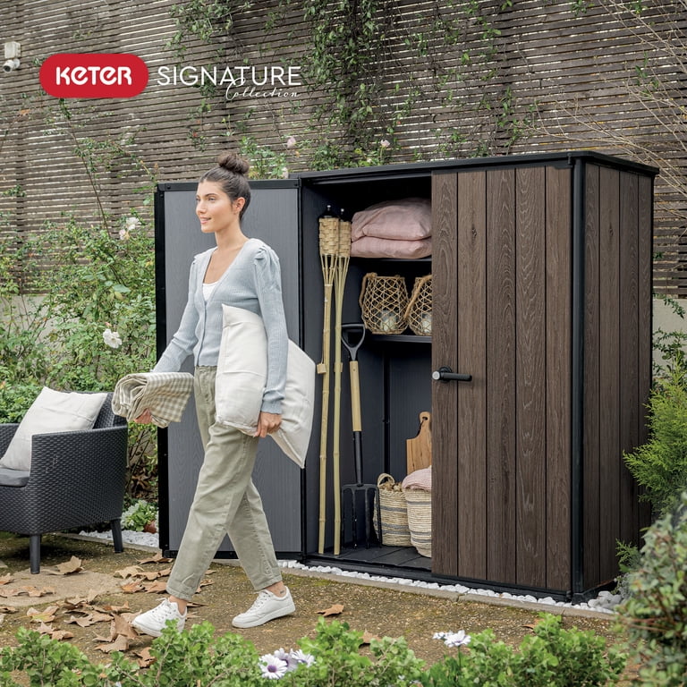 Keter Signature Vertical Durable Resin Outdoor Storage Shed With