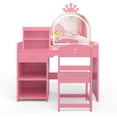 thumbnail image 1 of Bingirl Vanity with Lights 2 in 1 Princess Makeup Vanity Desk, 1 of 9