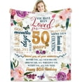 thumbnail image 1 of LHSHID 50th Birthday Gifts Women Blanket Happy 50th Birthday Gift Ideas 50th Birthday Decorations Gifts for Women Turning 50 Gifts for 50 Year Old Best Birthday Present Throw Blanket 40"x50", 1 of 5