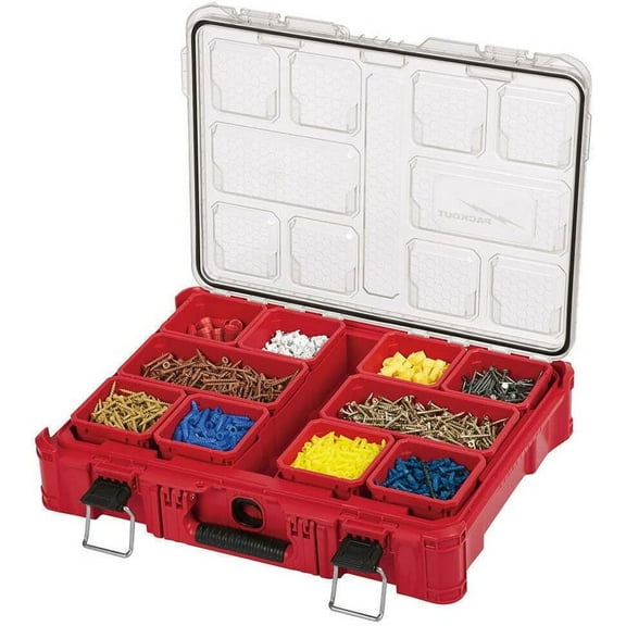 48-22-8430 For Milwaukee10-Bin Impact Resistant Polymer Packout Organizer Length 19.76 in. Width 15 in. Height 4.61 in.