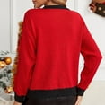 thumbnail image 7 of Hpapadks Fall Sweaters for Women 2025 Funny Christmas Gold Thread Lace Pullover Socks Embroidered Knitted Sweaters Halloween Sweater Red XL, 7 of 7