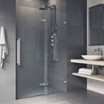 thumbnail image 3 of VIGO Powell 47 1/4 to 48 3/4 in. x 74 in. Frameless Hinged Shower Door in Chrome with Clear Glass and Handle, 3 of 10
