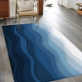 thumbnail image 3 of 3'x5' Area Rugs, Navy Blue Ombre Indoor Outdoor Area Rug for Living Room Bedroom, Modern Moire Wave Gradient Washable Bathroom Rugs Kitchen Floor Carpet Mats Home Decor Aesthetic, 3 of 8