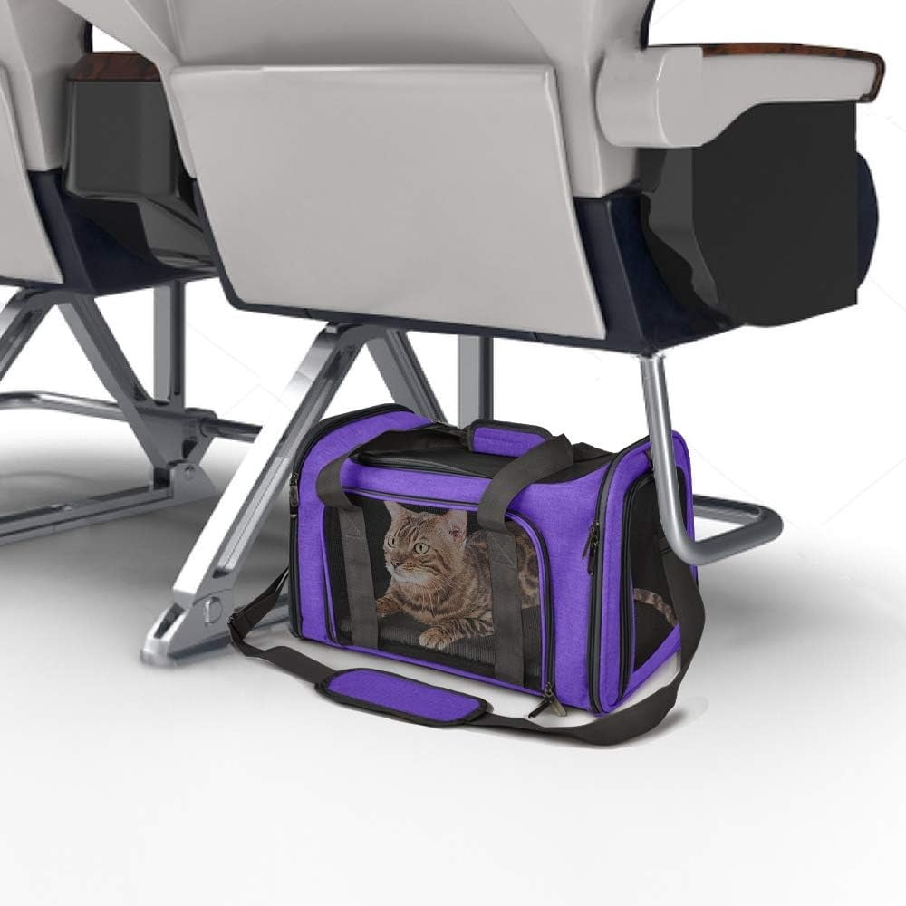 Cat, Dog Carrier for Small Medium Cats Puppies up to 15 Lbs, TSA Airline Approved Carrier Soft Sided, Collapsible Travel Puppy Carrier