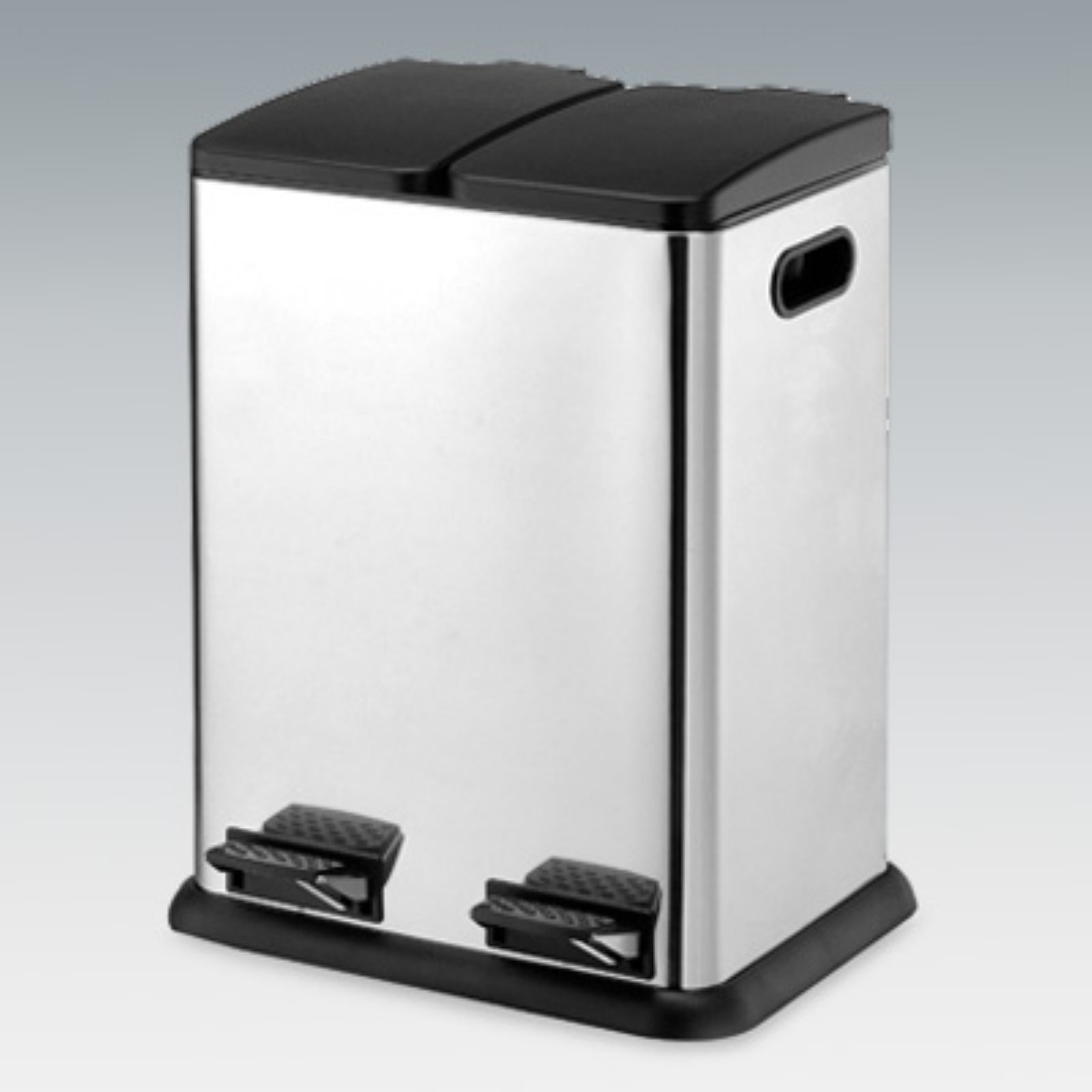 2 Comparment Square StepOn Recycling Bin