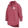 thumbnail image 2 of Women's Pressbox Crimson Oklahoma Sooners Northfork Sojourn Poncho Quarter-Zip Sweatshirt, 2 of 3