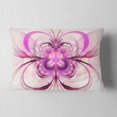 thumbnail image 2 of Designart Purple Fractal Flower Pattern - Floral Throw Pillow - 12x20, 2 of 5