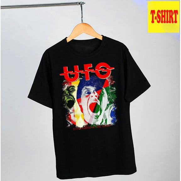 VINTAGE UFO Band Black T Shirt Size Cotton Men