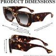 thumbnail image 5 of FEISEDY Oversized Square Sunglasses for Women Men Thick Frame Shades B4074, 5 of 15