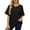 Black, variant on Up To 50% Off Oversized Sweatshirt for Women Solid Color Threaded Round Neck Mid Sleeve Loose Short Sleeved Sweatshirt For Women Womens Long Sleeve Sweatshirt Casual