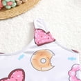 thumbnail image 6 of Huowey Baby Toddler Swimwear 3 Piece Cute Cartoon Print Drawstring Bikini Set Round Neck Fashionable High Waist Brief Separates Short Sleeve Cover Up Cardigan Beachwear Summer Swimsuit,Pink,5-6 Years, 6 of 7